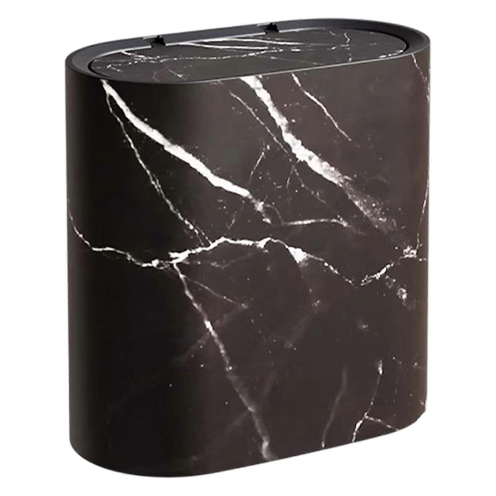 Slim Bathroom Trash Can with Lid, Compact Covered Waste Basket with Removable Inner Bin for Kitchen