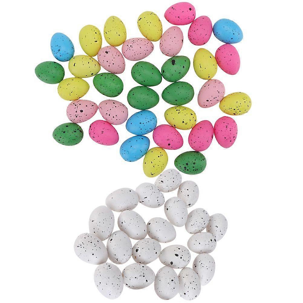 100pcs Easter Simulation Birds Eggs Plastic Fake Egg Toy Props for Easter Diy Crafts