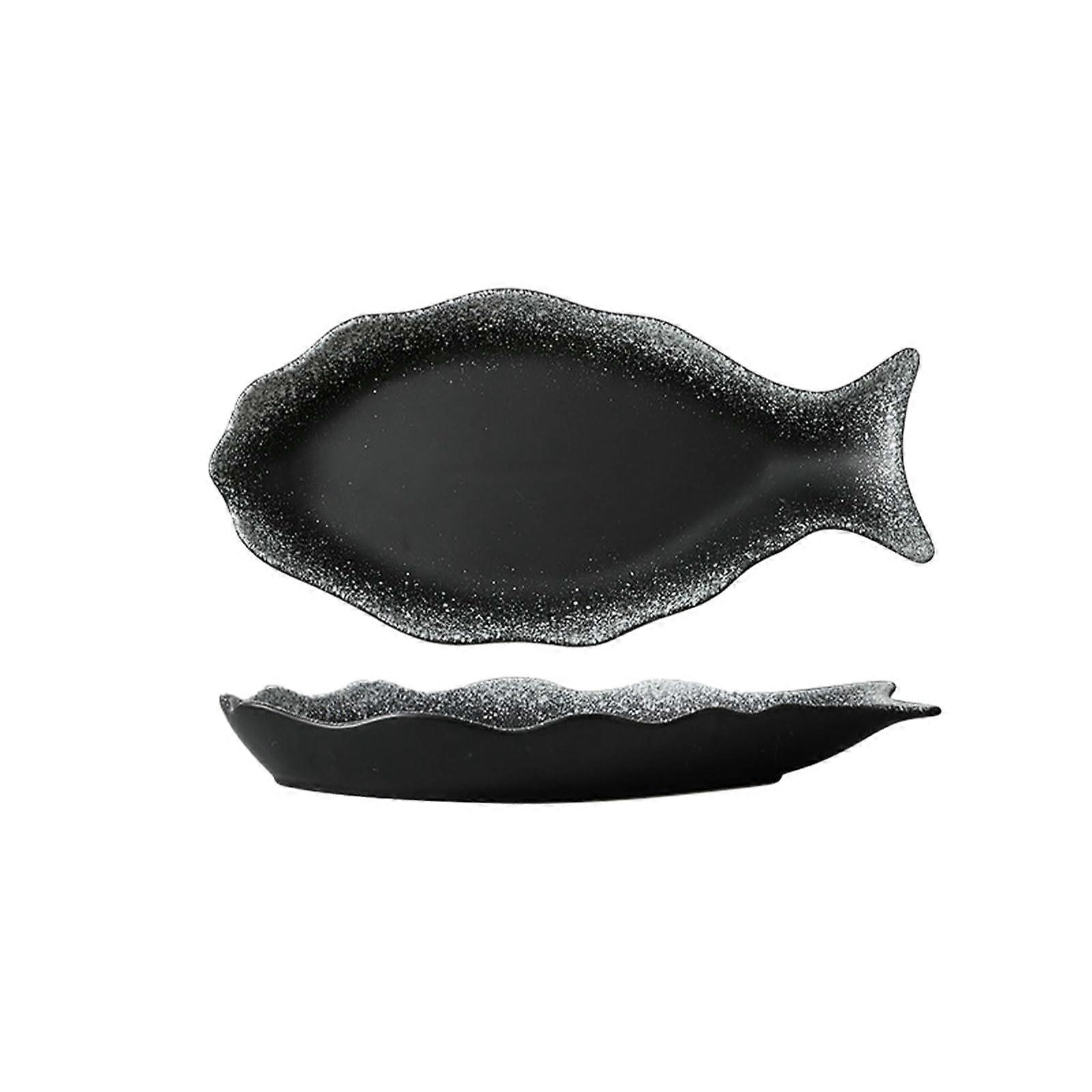 Ceramic Fish Serving Plate Large Microwave Dishwasher Safe Oven to Table Seafood Platter