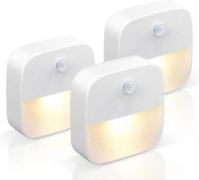 LED Night Light Automatic On/Off 20-Second Delay Battery-Powered 3-Pack Staircase Dark Corner Night Light