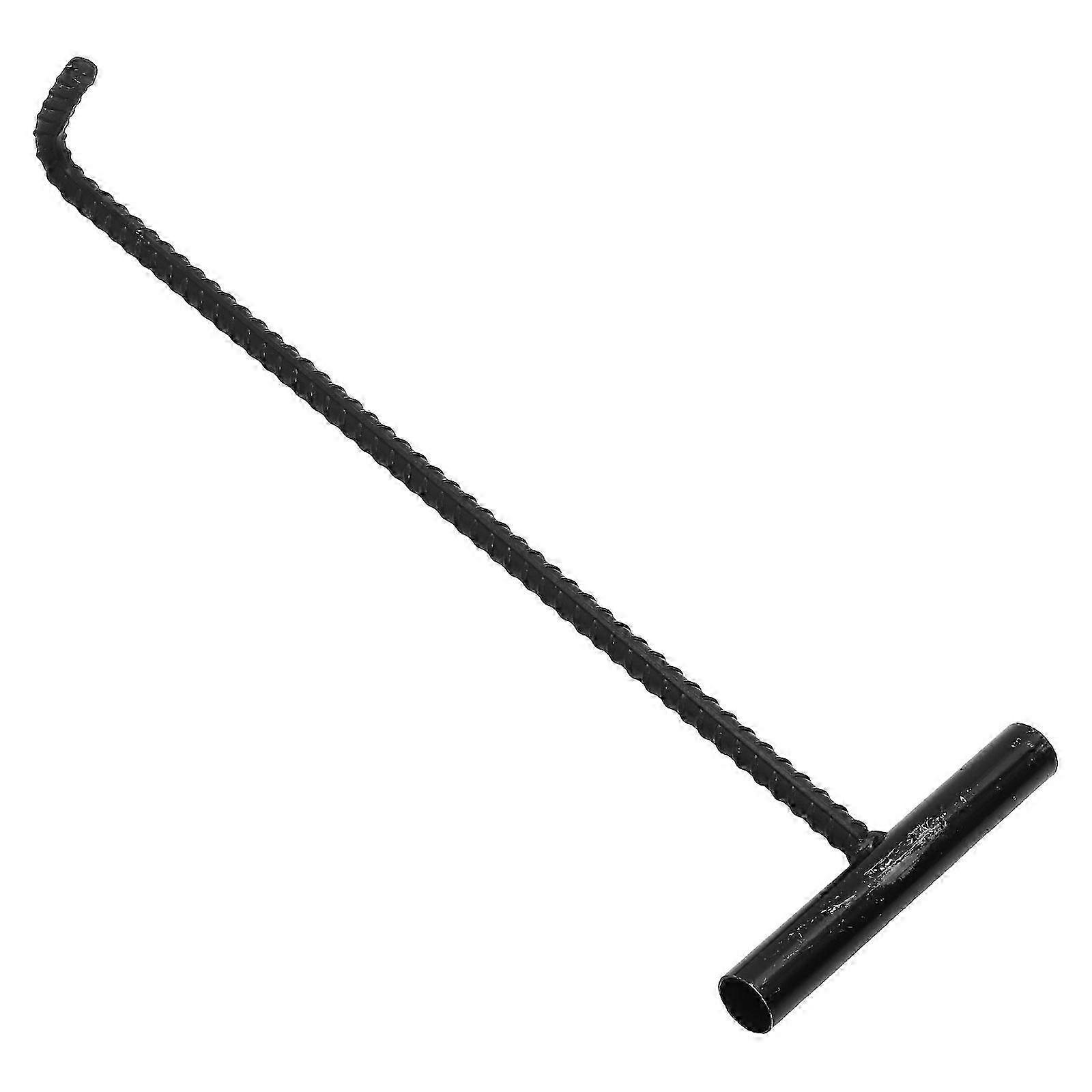 Masteelf Manhole Cover Hook Portable T Shaped Hook Pull Hook Sewer Hook for Moving Lifting