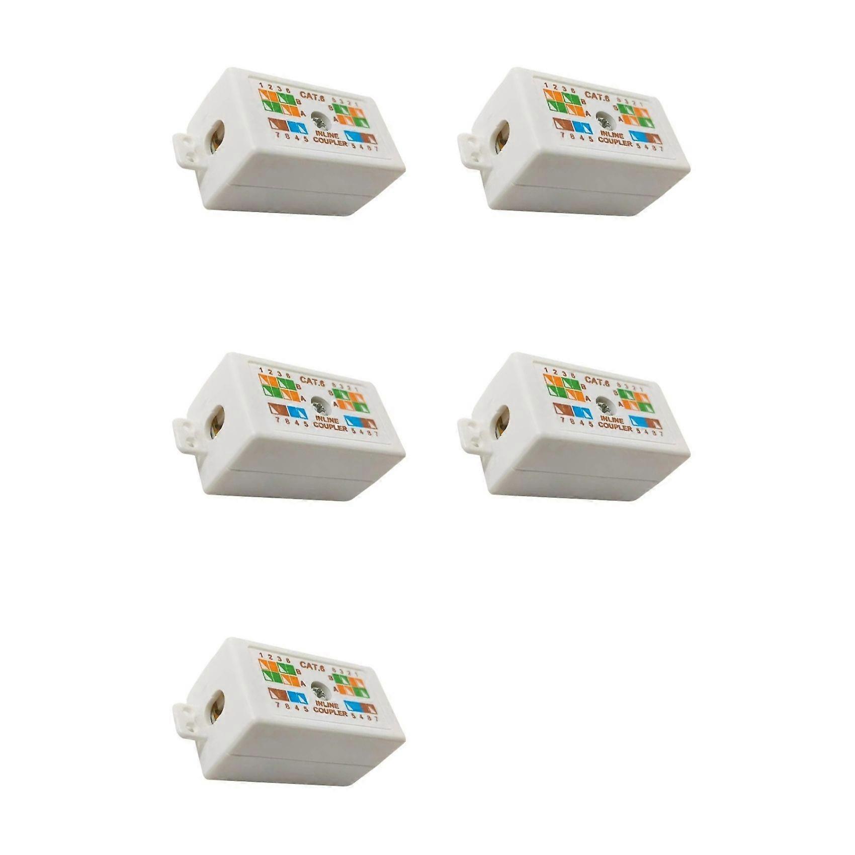 5X RJ45 Cat6 Junction Box for Ethernet Networking Cable Connection Accessories