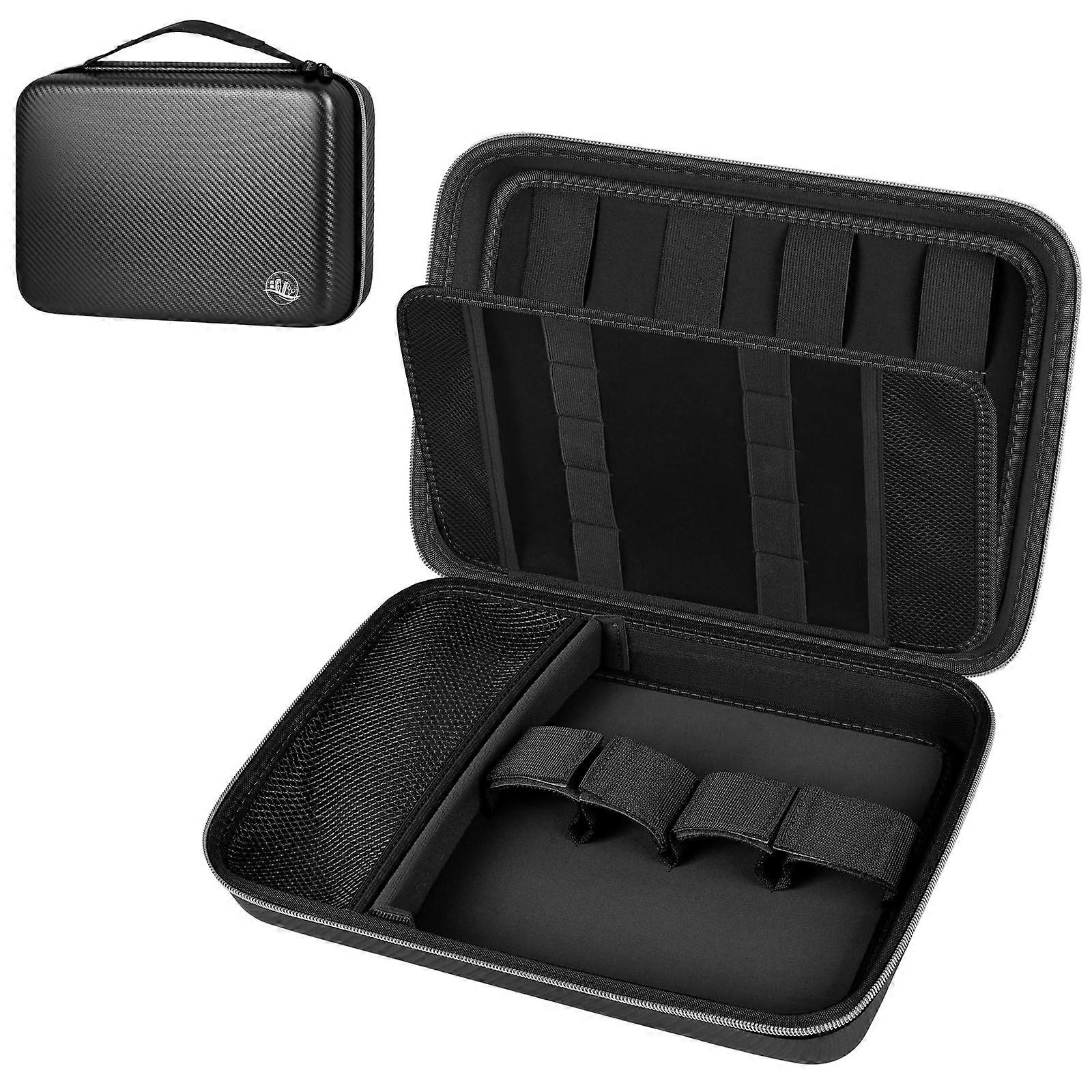 Hair Clipper Case with Shockproof Splash Protection and Adjustable Divider, Black Silver