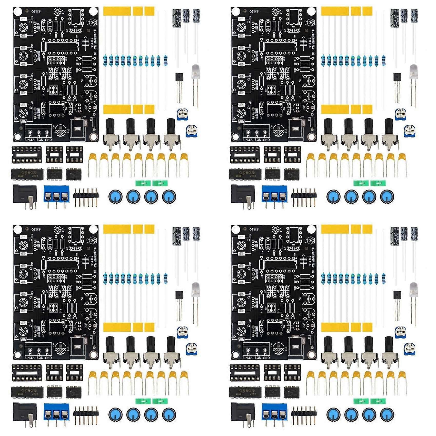 4X ICL8038 Function Signal Generator Module Sine Square Triangle Signal Generators DIY Welding Practice Kit Without Case