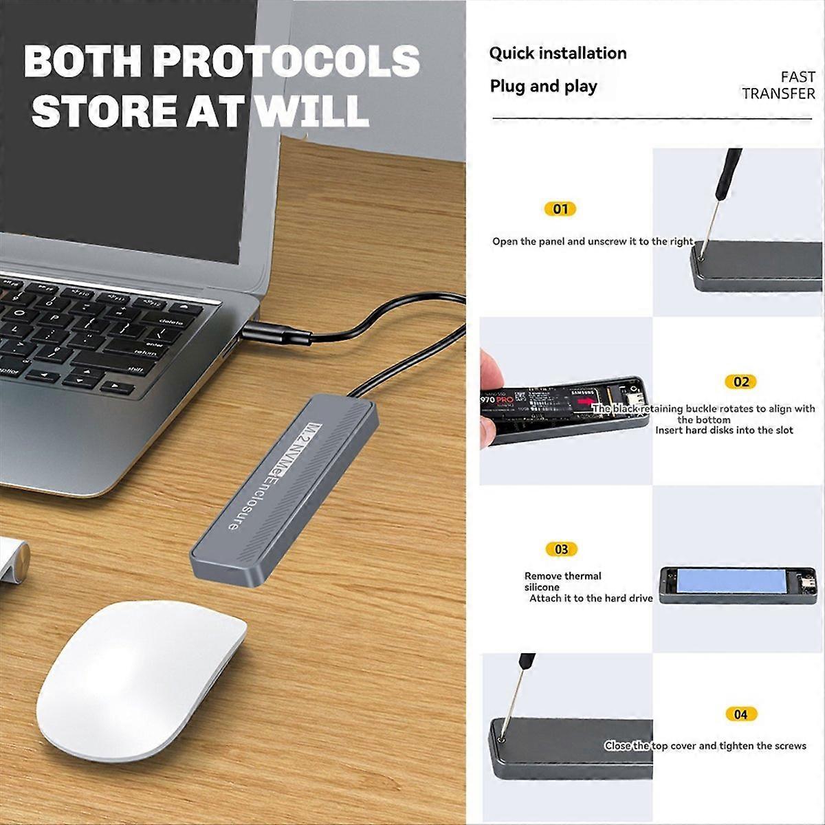 20Gbps M.2 NVME SSD Enclosure with USB 3.2 Gen 2X2