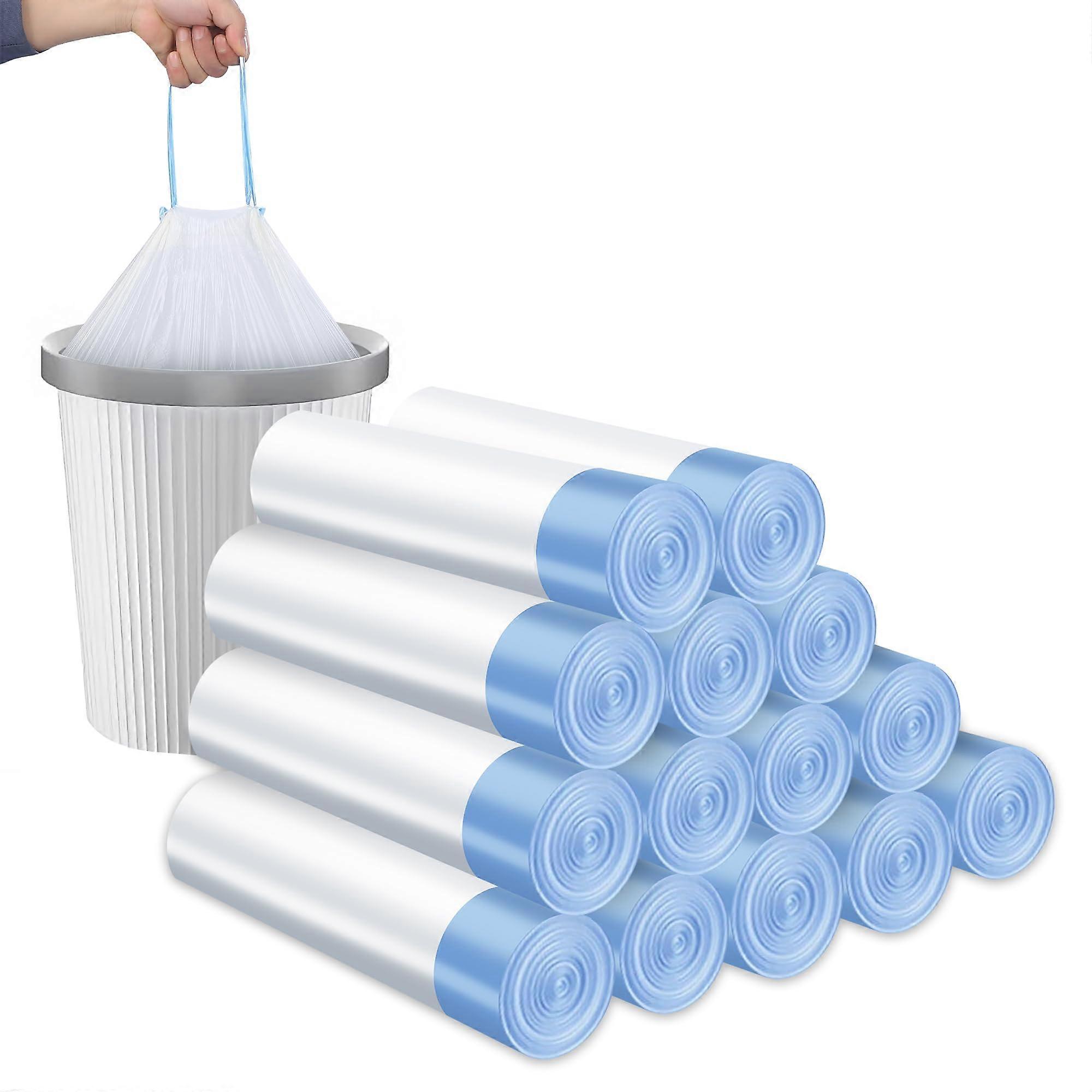 210 Count Small Drawstring Trash Bags 4 Gallon Leakproof Durable for Bathroom Kitchen Office