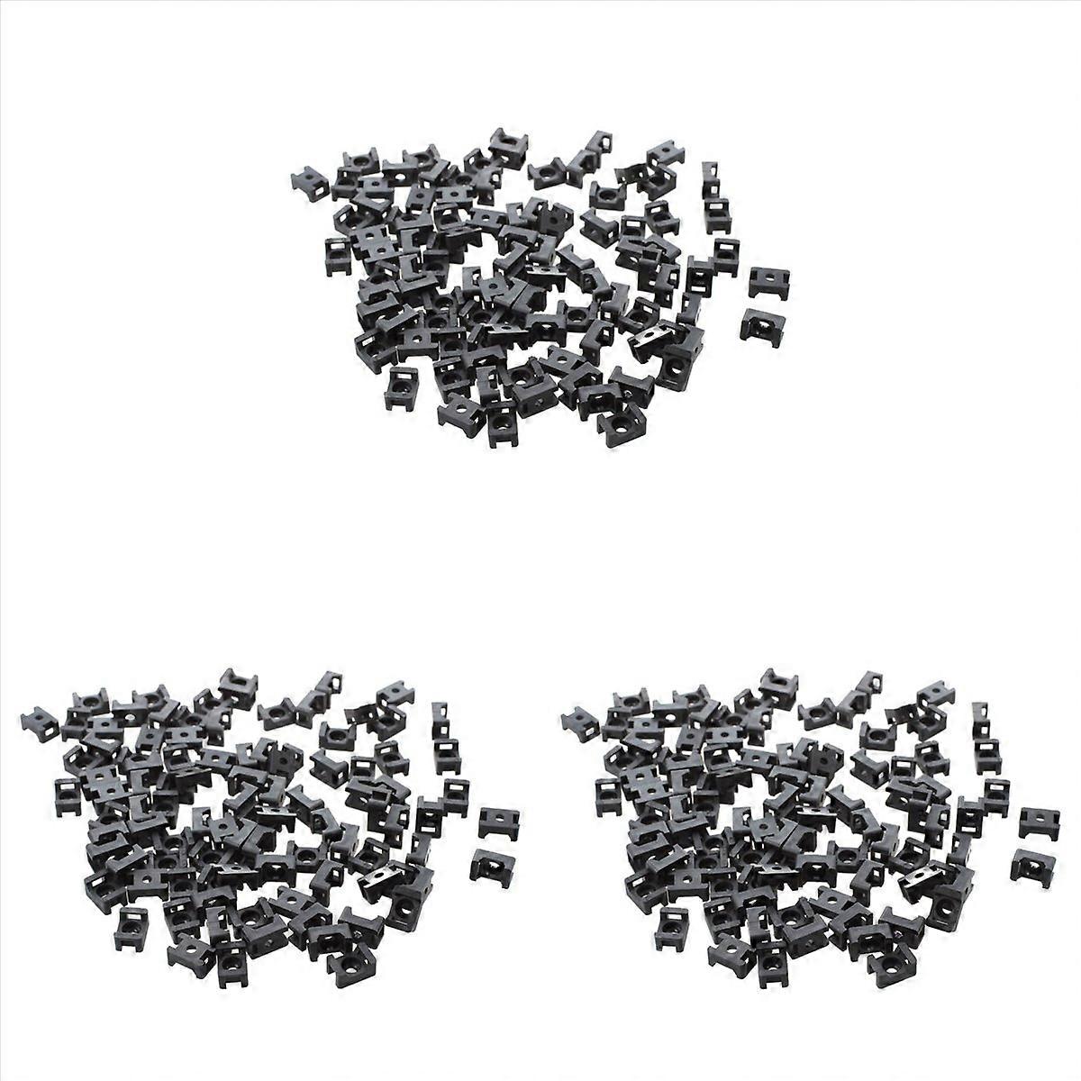 Black 4.5mm Width Cable Tie Base Saddle Type Mount Wire Holder 300Pcs