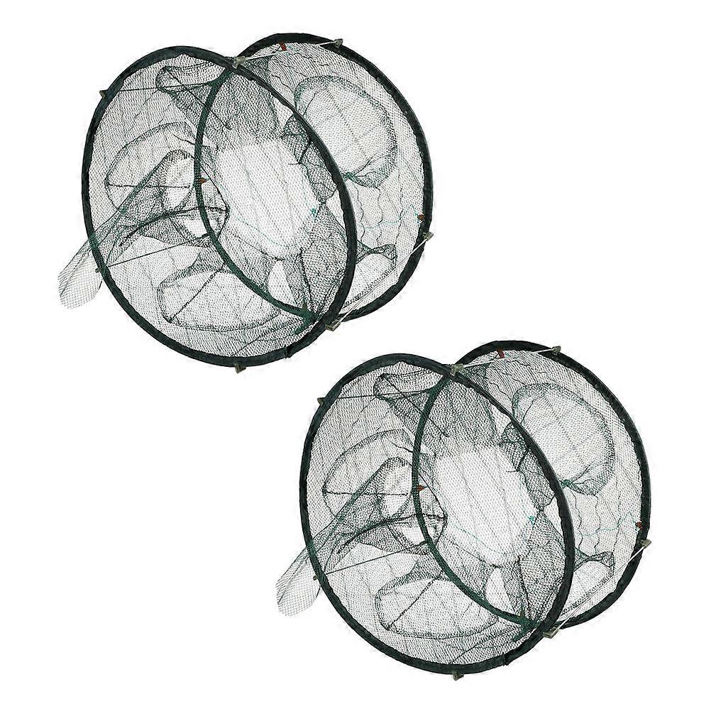 Fishing Trap Multi-Use Portable Crawfish Trap Nylon Net 4Pcs Green