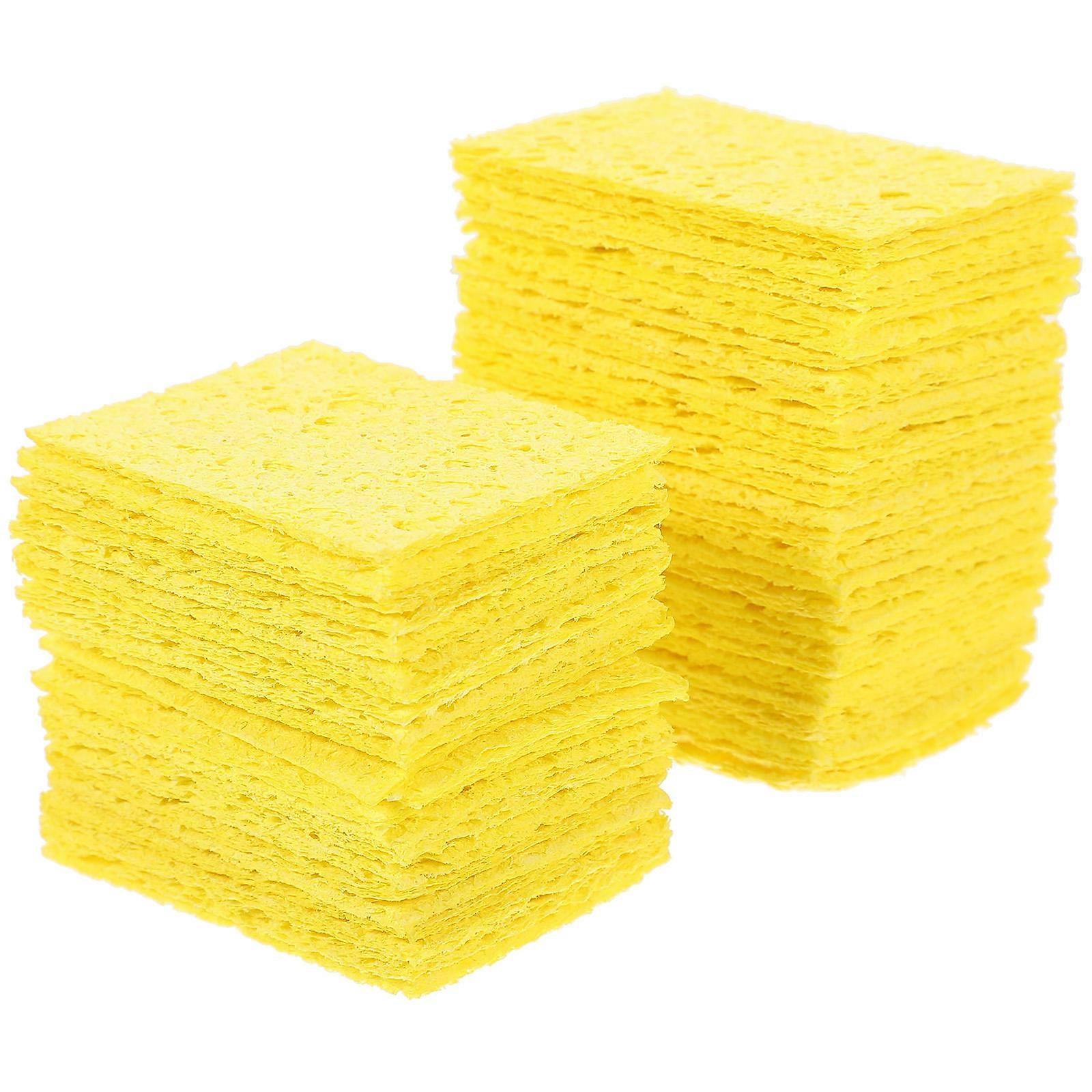 Cleaning Sponge Soldering Sponge for Cleaning 50Pcs Welding Head Yellow