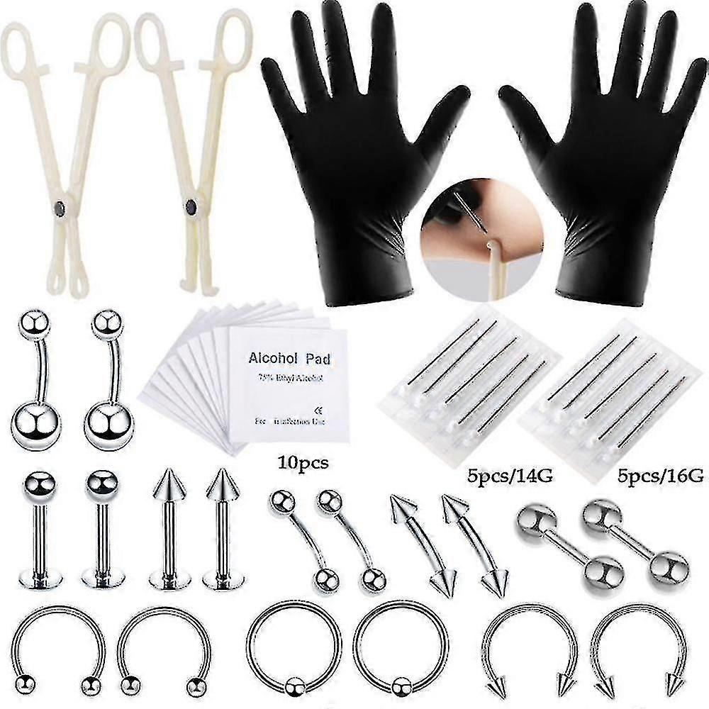 Piercingkit Professionellt piercingkit Stålpiercingnålar Piercing