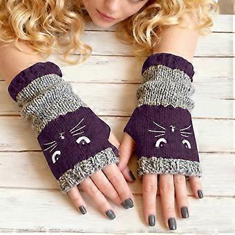 Gants tricotés brodés et cousus, mitaines chaudes et élégantes pour femmes – Cadeau de Noël/Saint-Valentin, compatibles avec les écrans tactiles