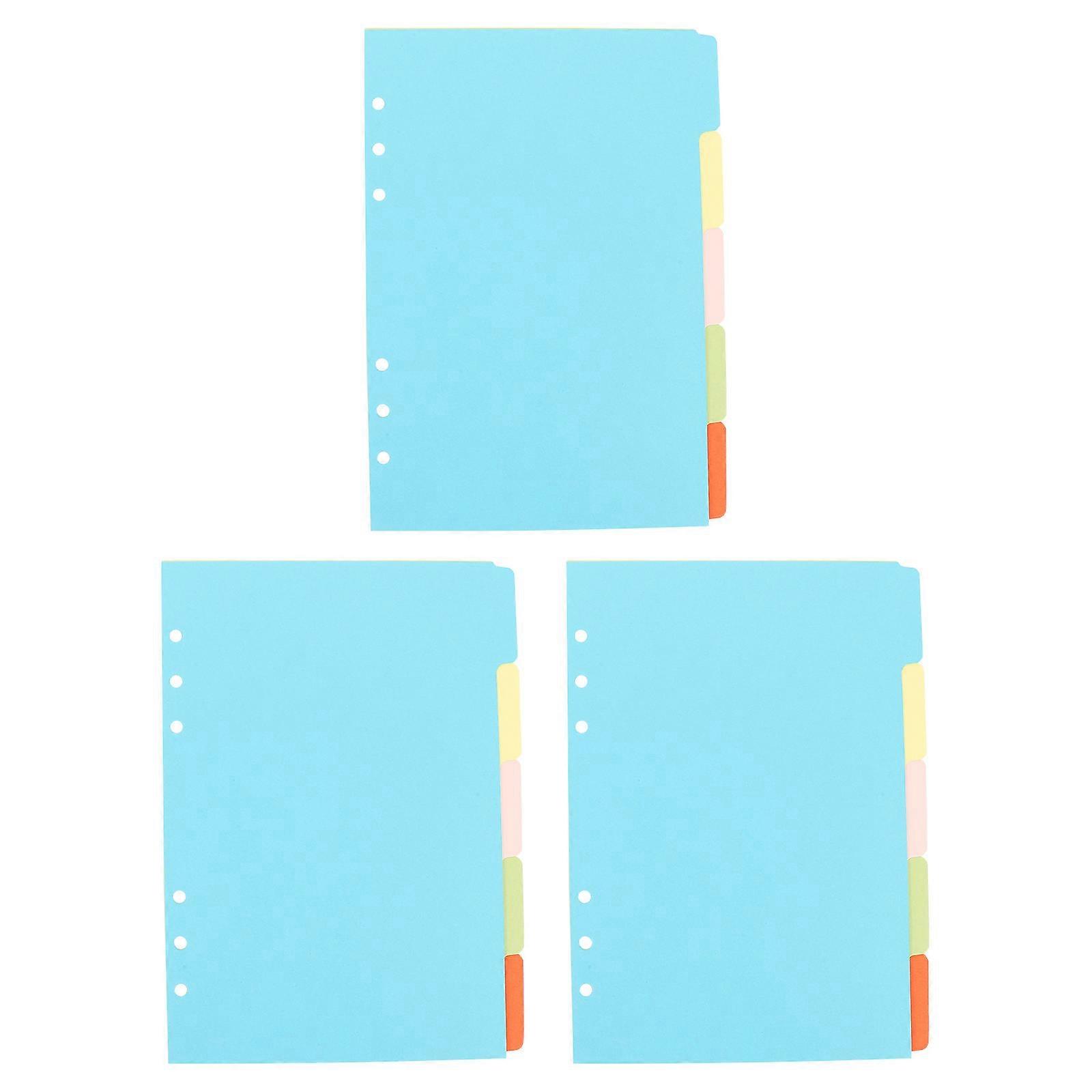 15 Pcs Colored Tabs Folder Dividers Binder Separators A5 Planner Accessories