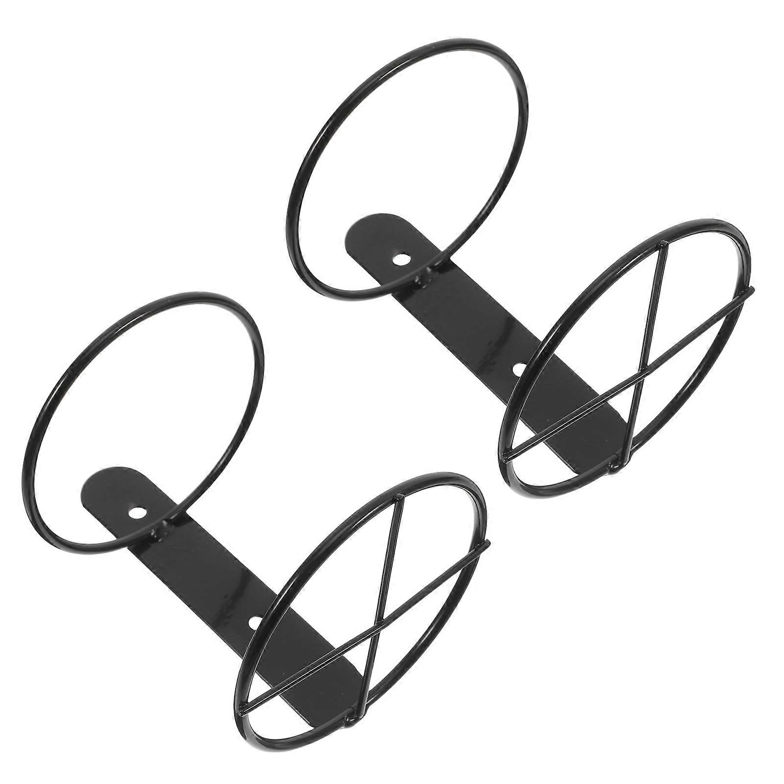 Wall Holder Single Rack for Storage 2Pcs Metal Black