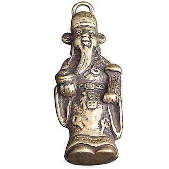 Vintage Metal Keychain Pendant for DIY Decor 3Pcs God of Wealth Set