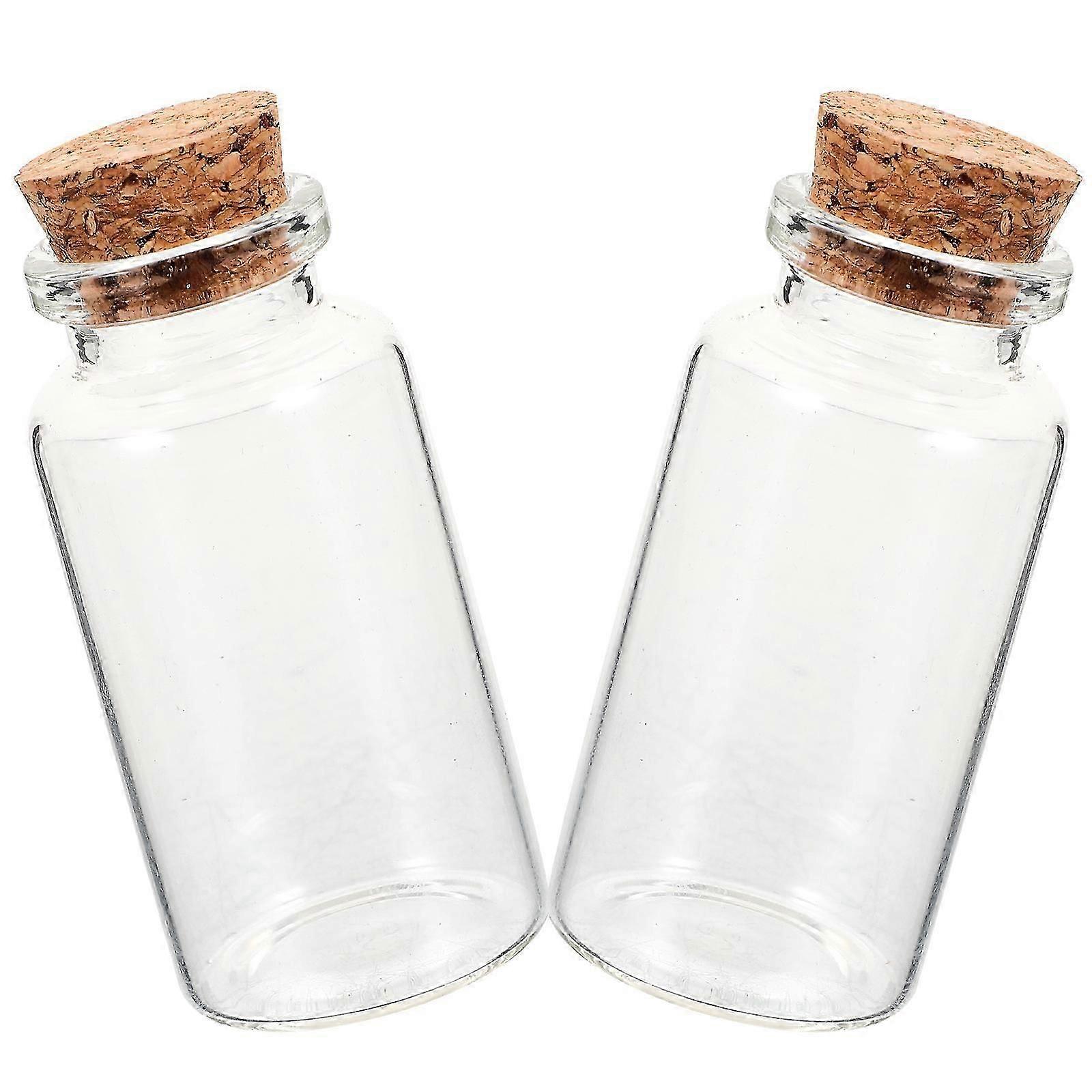 Creative Transparent Drift Bottles Mini Wishing Bottles for Decor 2Pcs