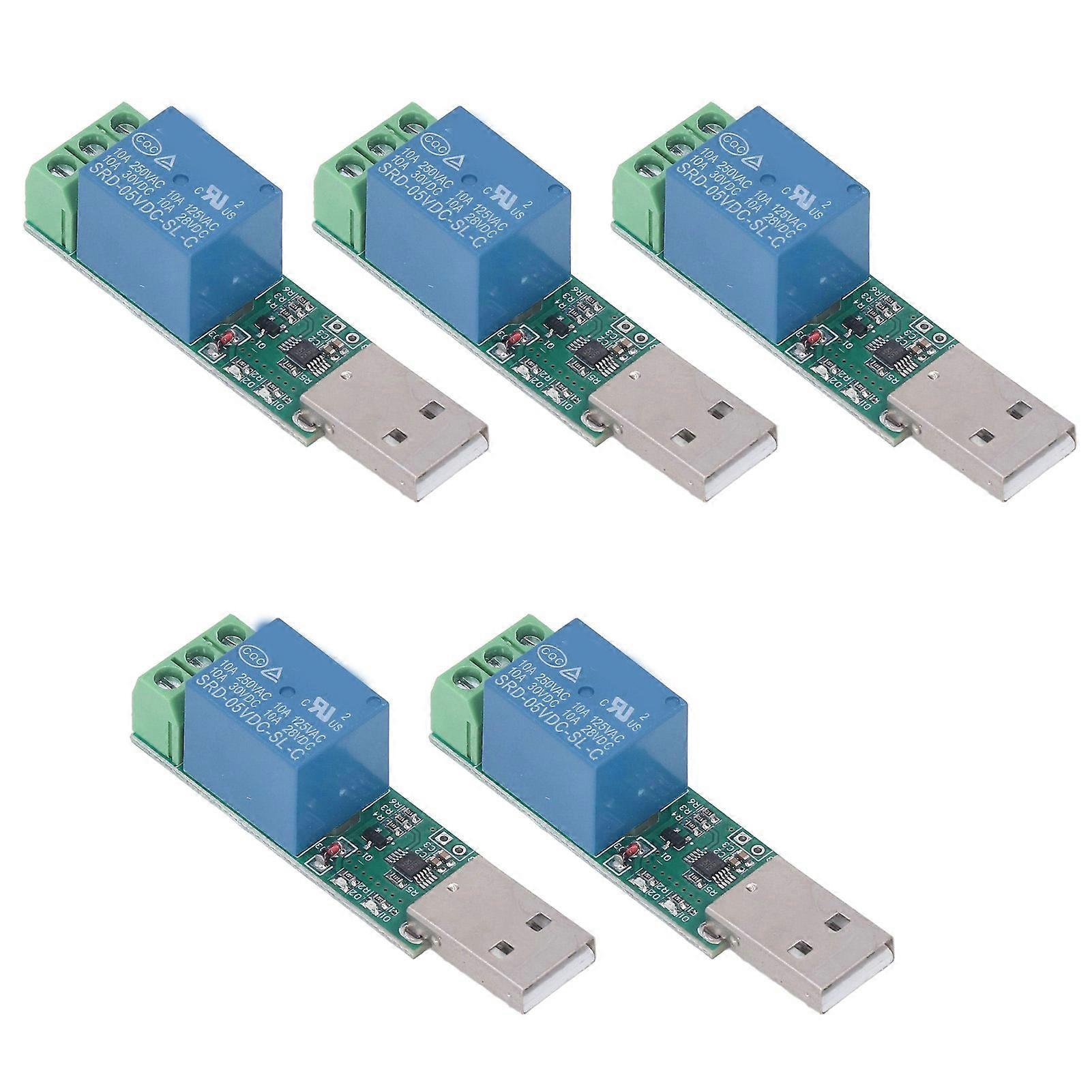 5Pcs Relay Module Driver Free 1 Channel Control Switch Controller Board for PC Computer 5V