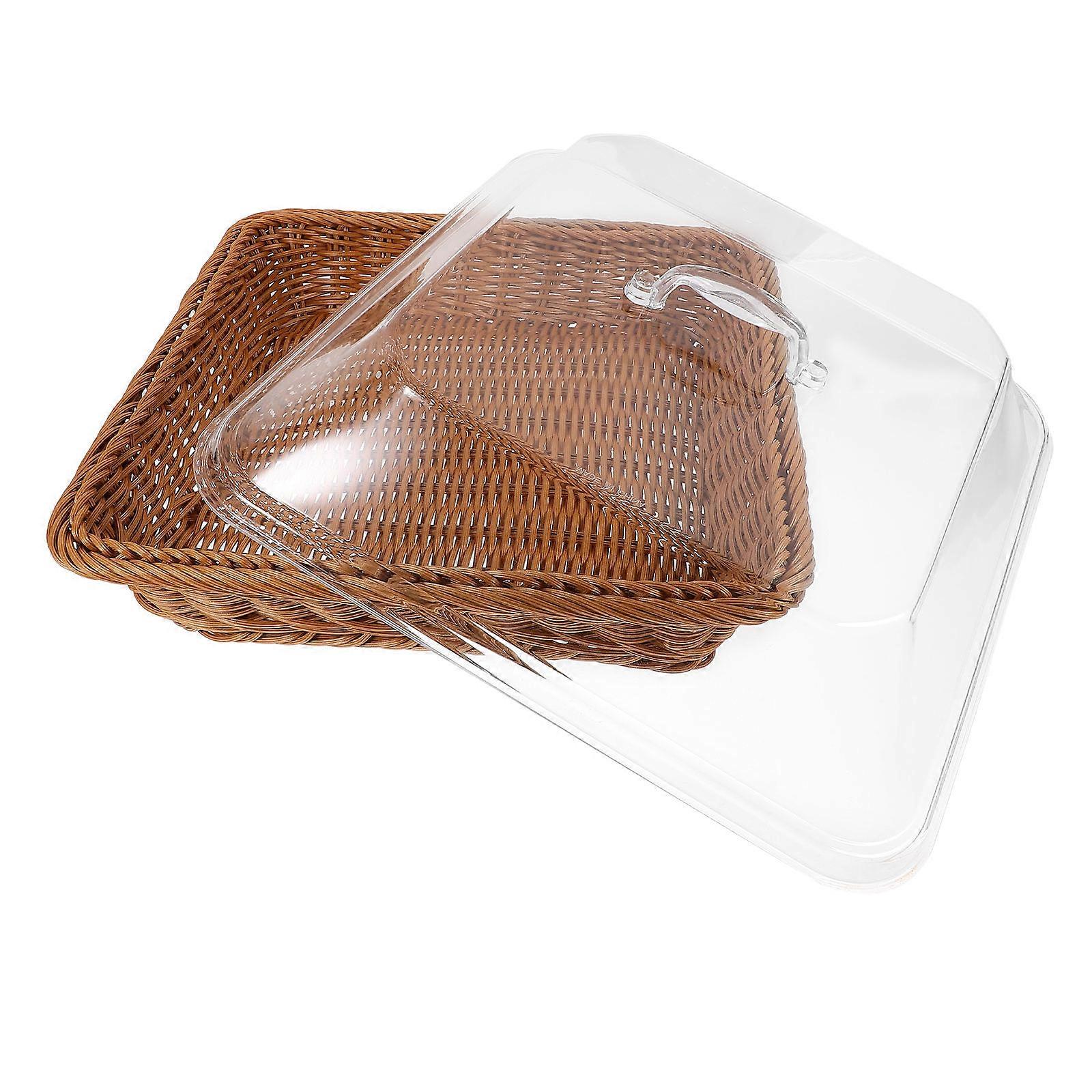 Bread Basket Storage Basket for Food Serving with Lid PP Material