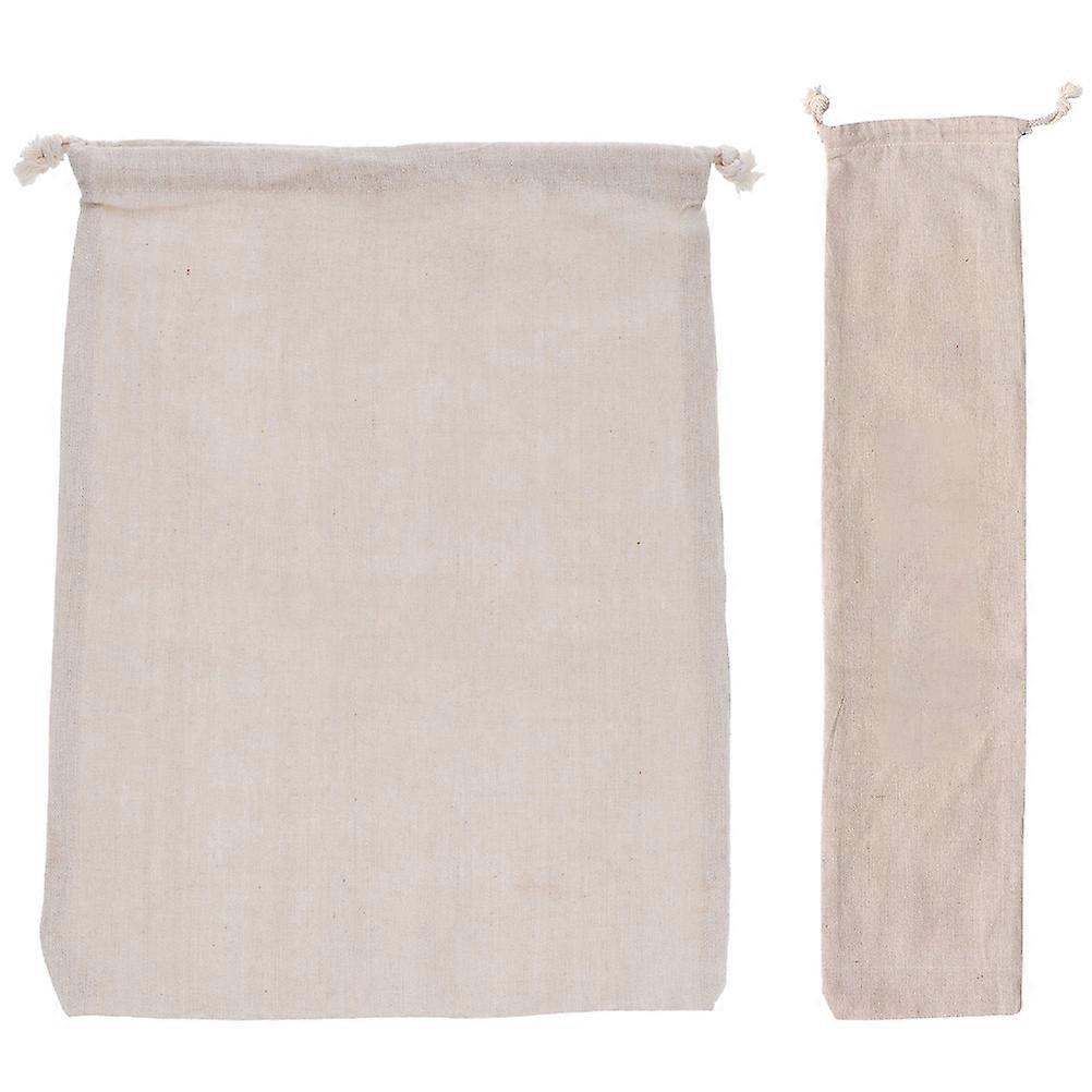 Linen Bread Bag Drawstring for Storage 2Pcs Reusable Assorted Color