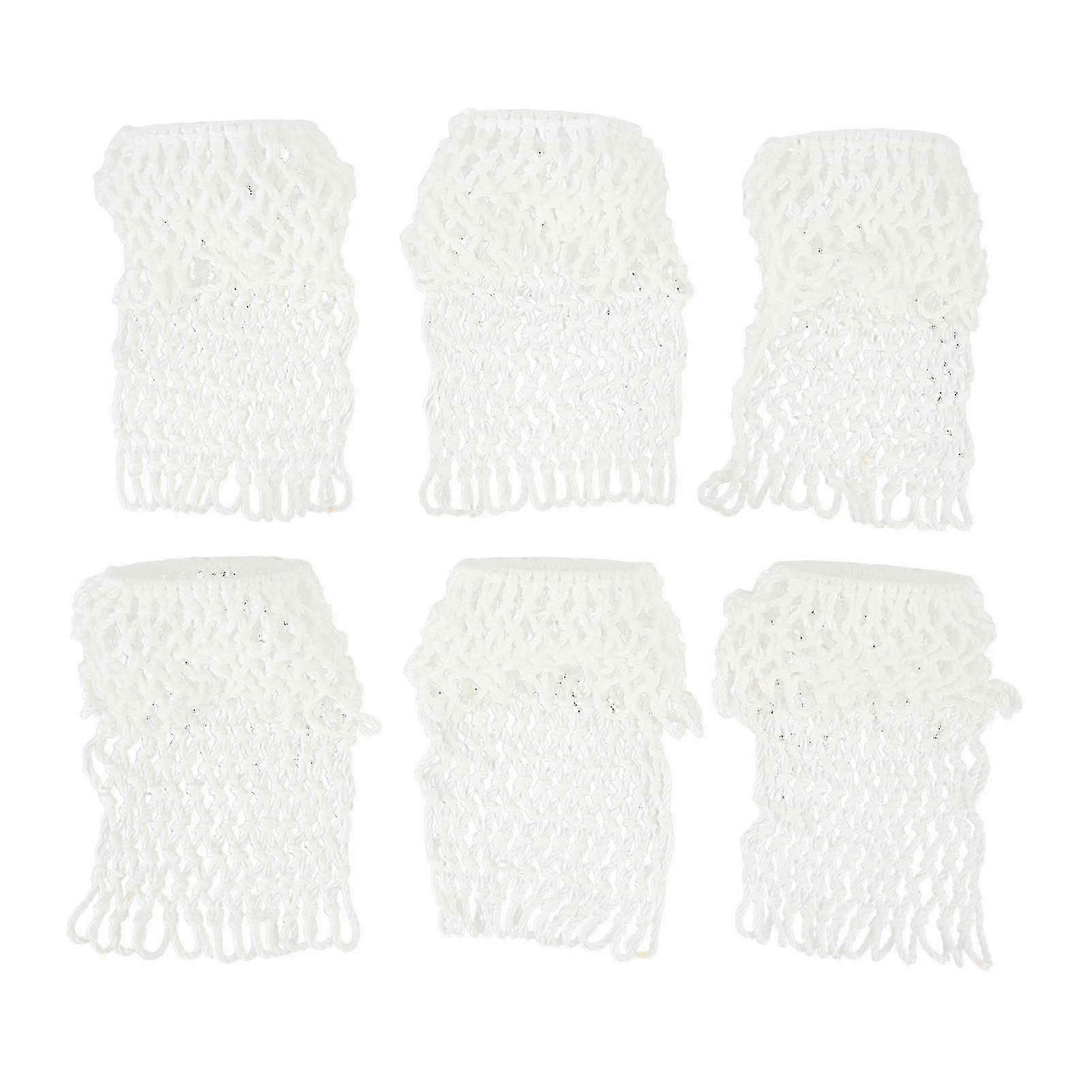 6PCS White Cotton Billiard Table Pockets - Durable Pool Table Nets for Replacement & Accessories