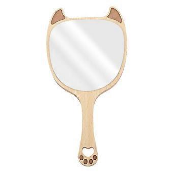 Animal Makeup Mirror Wooden Handheld Mirror for Women Simple Design