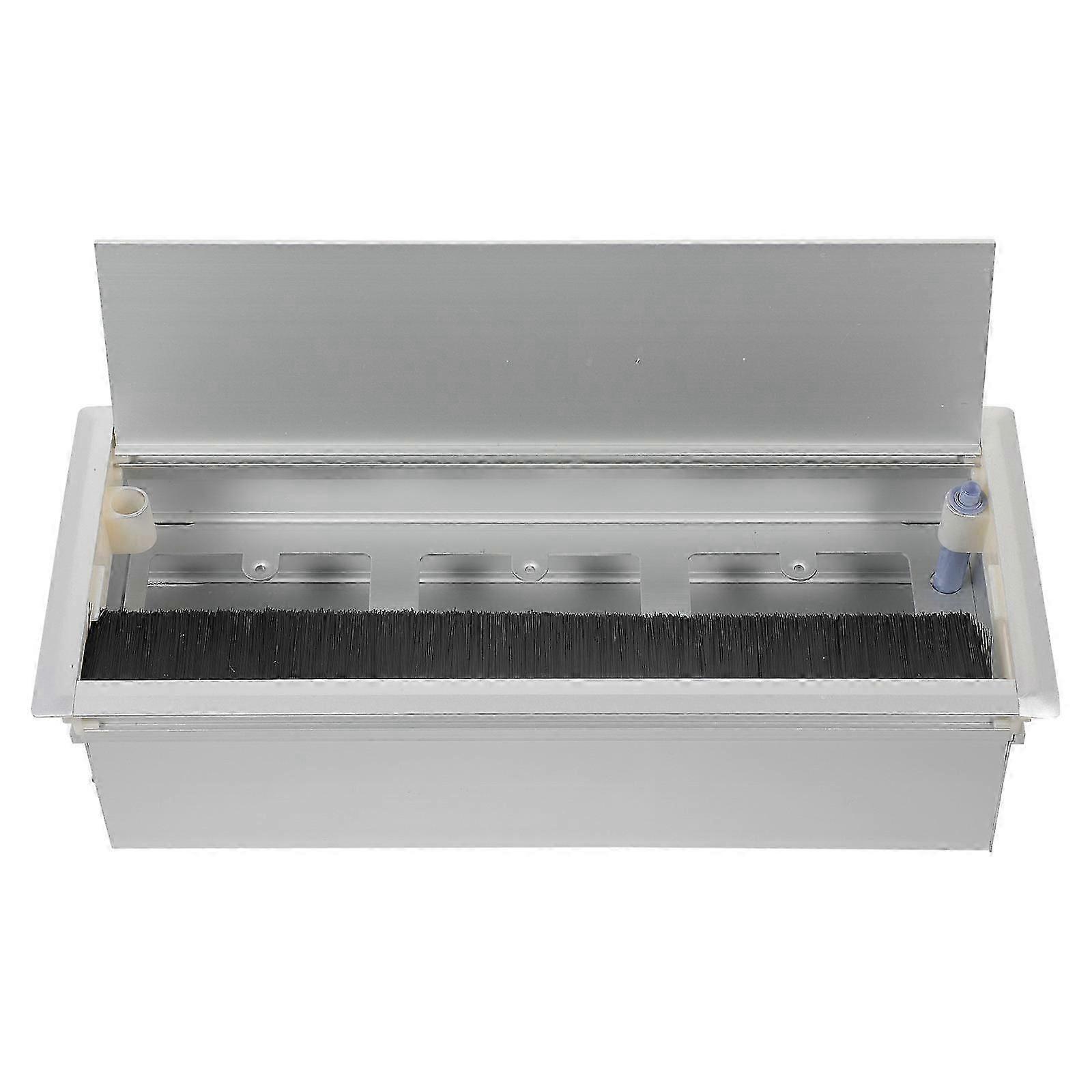 Silver Aluminum Alloy Cable Organizer Box - Large Cord Storage Box for Desk, Office, Living Room