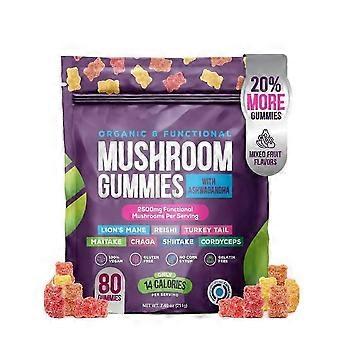 1-3x Paddenstoelgummies hydrateren de darmen, vullen voedingsstoffen aan, verbeteren het immuunsysteem, voedingsgels en kauwtabletten, 80 stuks
