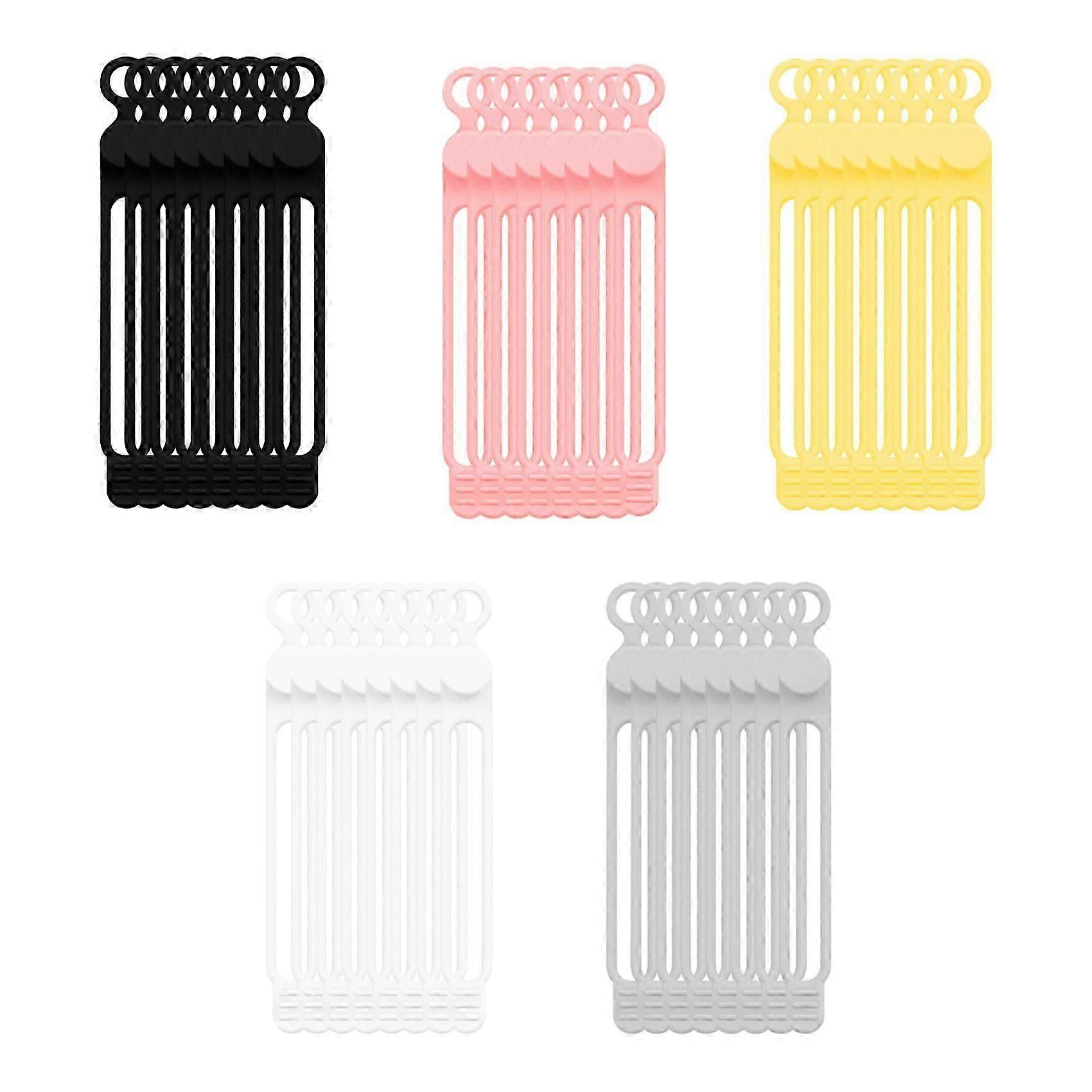 40Pcs Cable Tie Silicone Reusable Holder Strap Adjustable Cable Straps Multipurpose Cable Organize