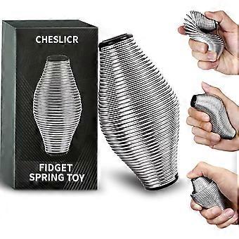 Metall-Fidget-Spielzeug mit Feder, 9 kg schwerer Edelstahl-Stressball für Erwachsene, cooles Gadget für den Schreibtisch, leise, zur Linderung von ADHS- und Angstzuständen, ideales Geschenk für Teenager.