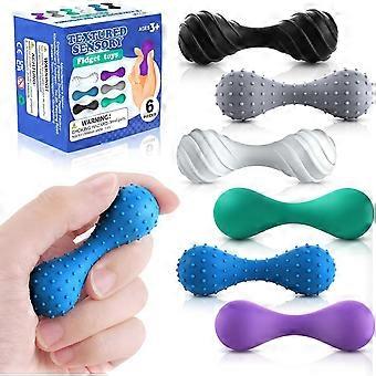 Fidgetleksaker för vuxna och barn: 6-pack texturerade sensoriska leksaker, tyst stresslindring klämfidgets autism ADHD, liten skrivbordsleksak kontor, klassrum, resor,