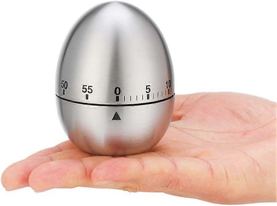 Silver Egg Timer Wind up Timer Kitchen Timer Cooking Timer Reminder Timer Mechanical Reminder Cute Timer Mechanical Rotating Alarm with 60 Minutes for