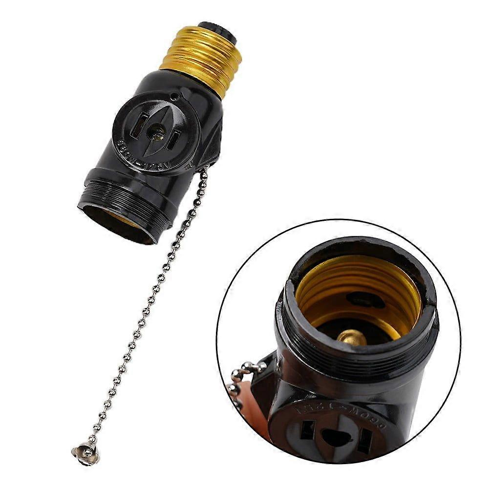 Light Bulb Socket To Plug Adapter With Switch Base Ac Outlet E26 Led Black
