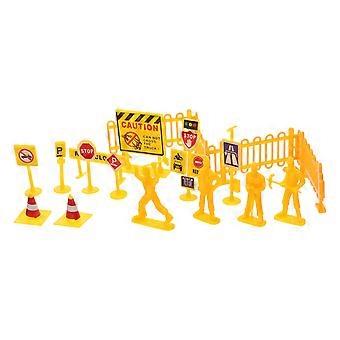 Conjunto de Sinais de Trânsito 108pcs Conjunto de Luzes de Sinalização de Rua para Brincar de Role-Playing e Aprender Regras de Trânsito