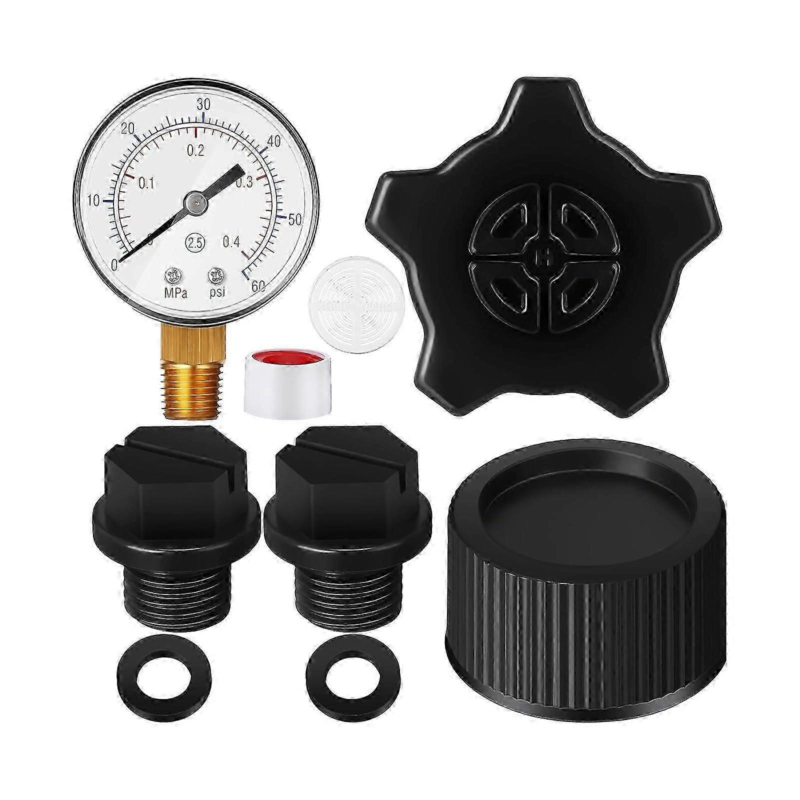 Pool Sand Filter Duable Professional Drain Cap Assembly Pool Pressure Gauge