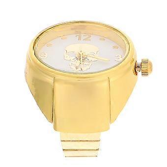Golden Decor Ring Watch Suitable For Most People With Unique Gradient Design And Time Viewing Function In 1Set