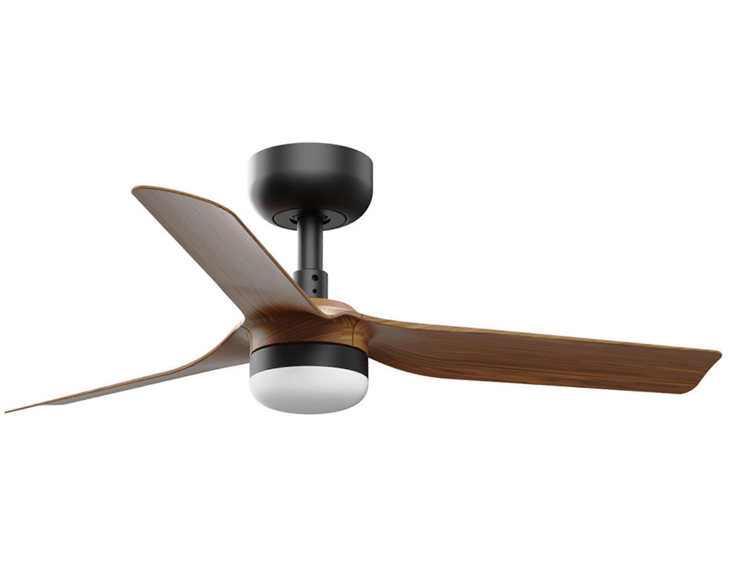 DC Ceiling Fan Mini Punt Black-Walnut with LED