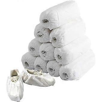 100 Pack Wegwerp Nonwoven Stoffen Schoenovertrekken voor Tapijtreiniging, Vloerbescherming - Wit