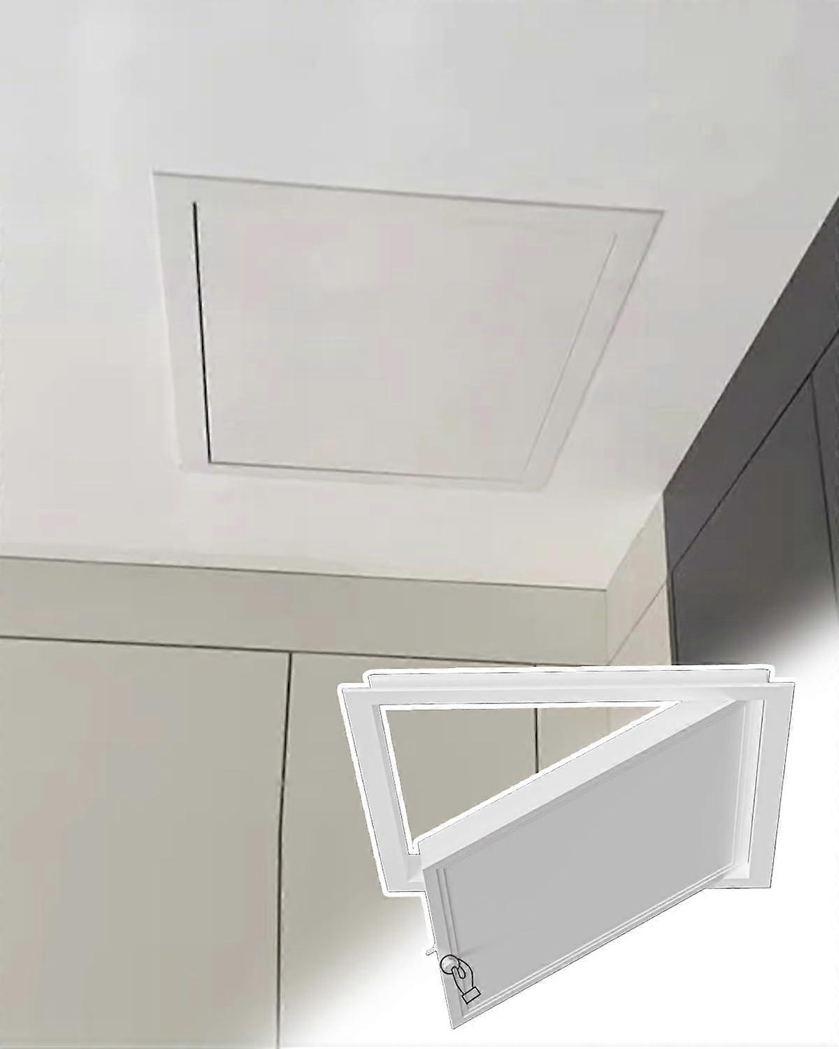 Attic Access Door Latch for 12x22 Ceiling Access Panel, Concealed Spring Loaded Hatch, Easy Pull Open
