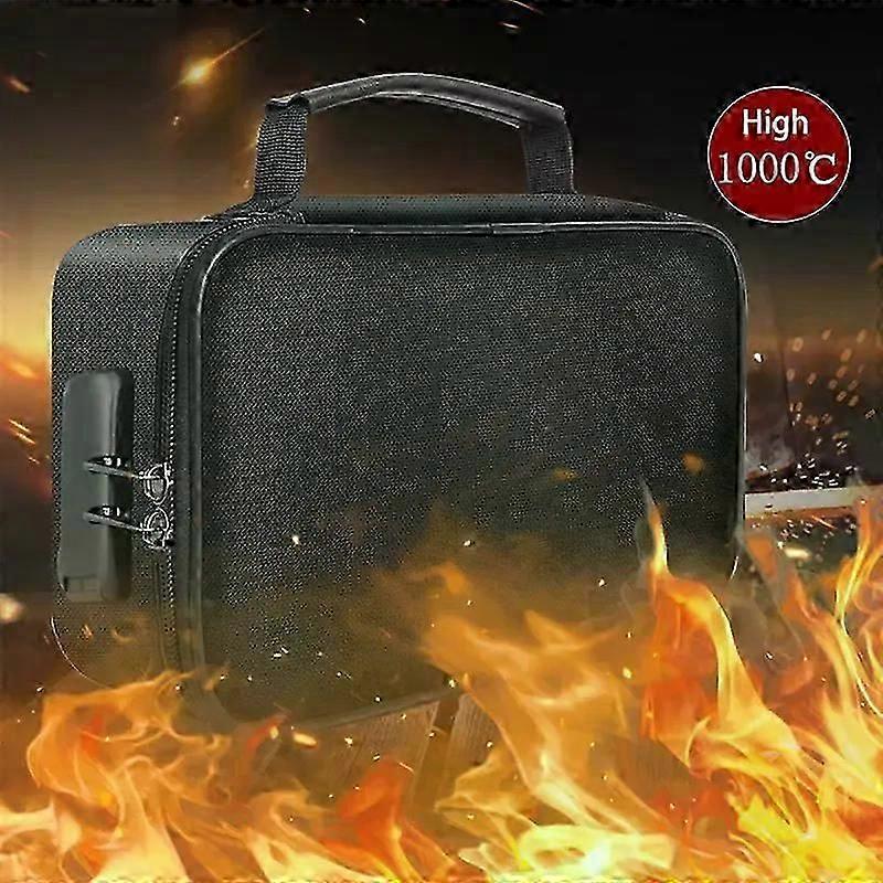 Fireproof document box, fireproof document case, lockable, three-layer fireproof and waterproof security box, passport and document box