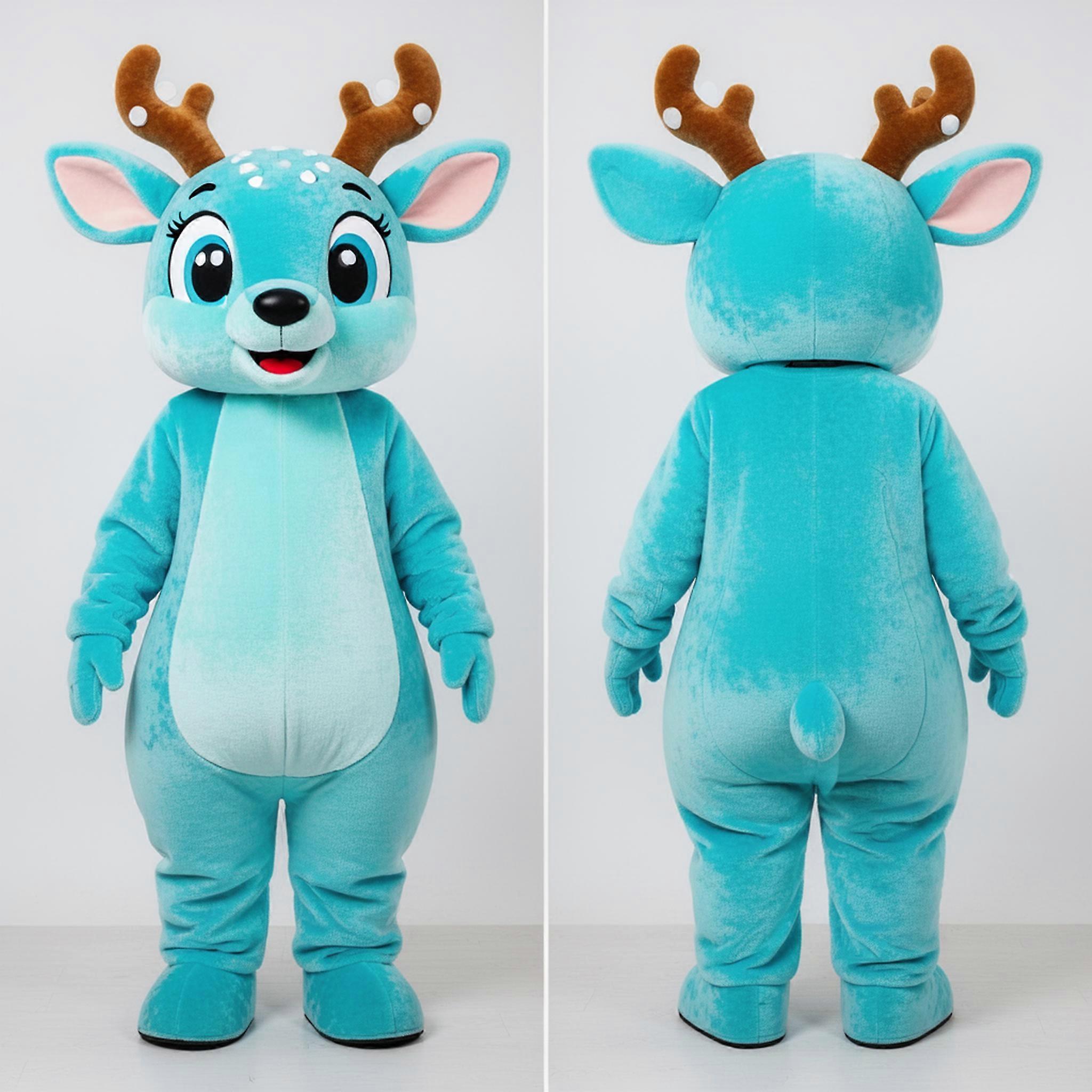 MASTICOT Cyan Broad Shouldered Deer Mascot