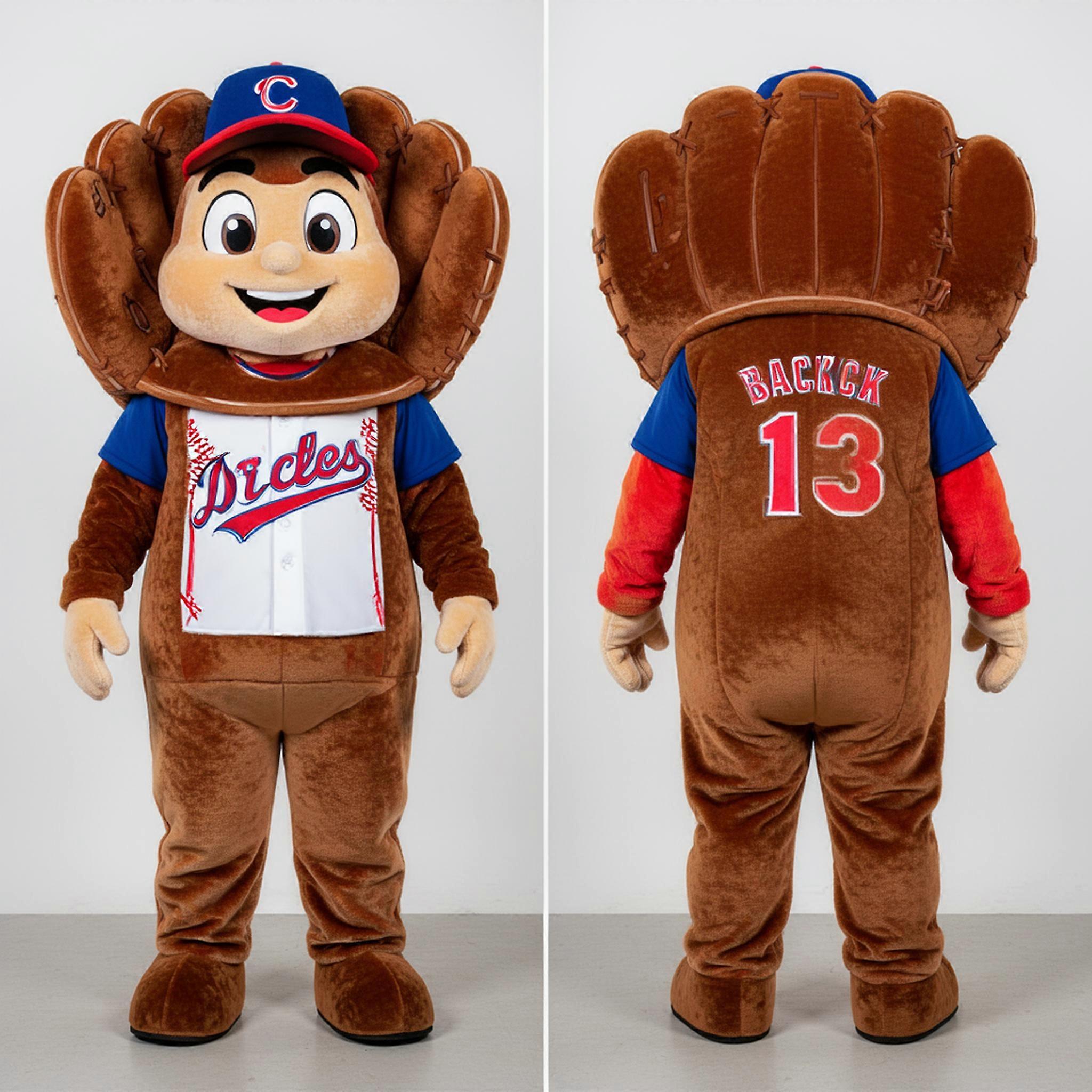 MASTICOT Brown Rounded Baseball Glove Mascot
