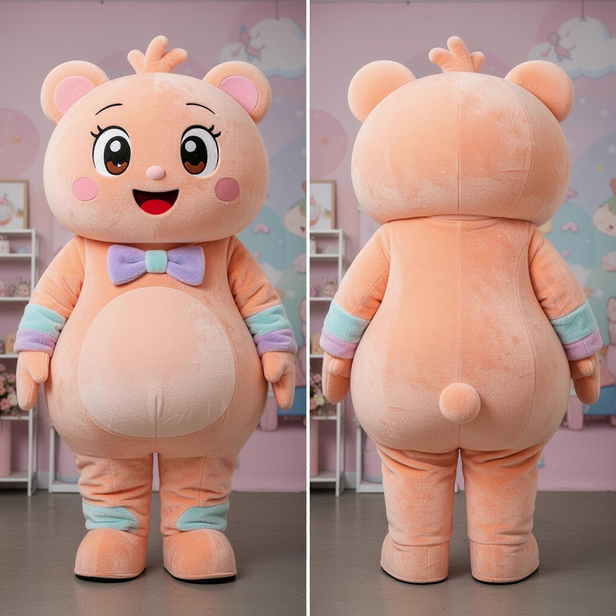 MASTICOT Peach Round Character Juggle Mascot