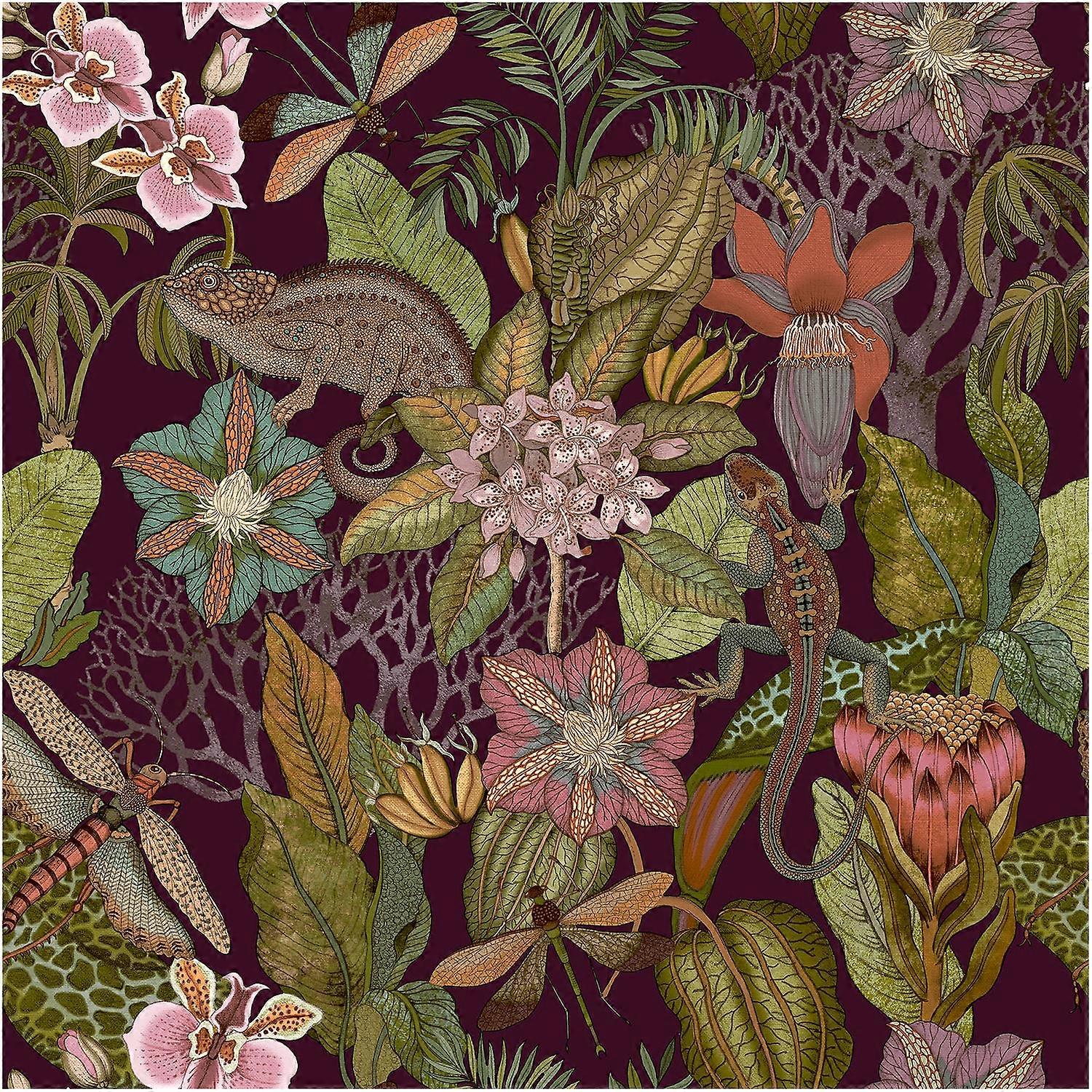 Exotica Plum Wallpaper