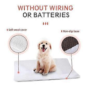 Self Heating Soft Warm Pet Winter Mat Blanket Soft Warm Bed Puppy Cushion Mat Products compatible with Pets Accessories White