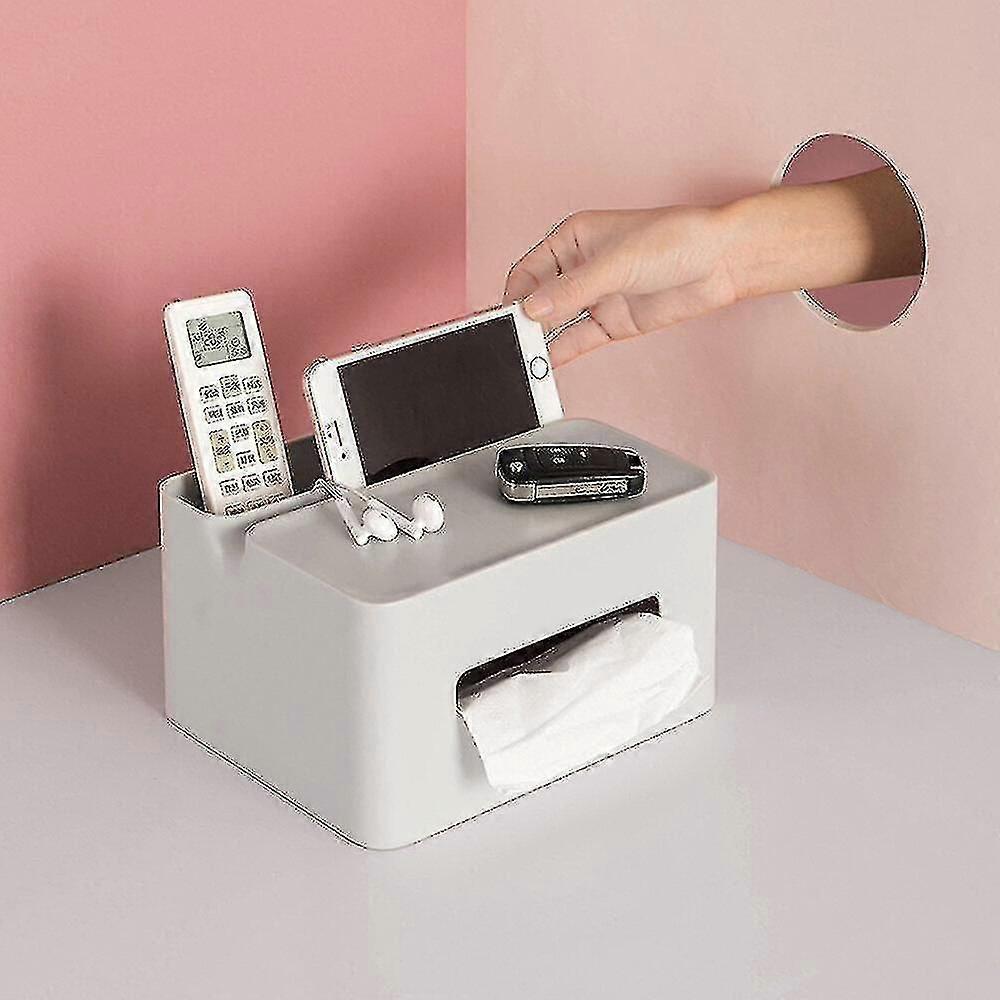 Multifunction Tissue Storage Box Sundries Double-layer Remote Control Desktop Mobile Phone Plug