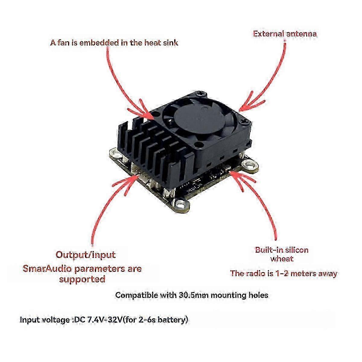 5.8G 2W Adjustable FPV VTX Long Range Module
