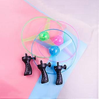 Kid Sports Pull Line Saucer Toys Children Outdoor Fun Rotating Flying Toy Led Light Processing Flash Flying Toy For Parks Beach
