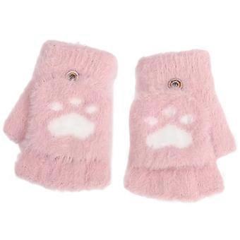Thermal Insulation Convertible Mittens Warm Plush-Lined Outdoor Indoor Gloves