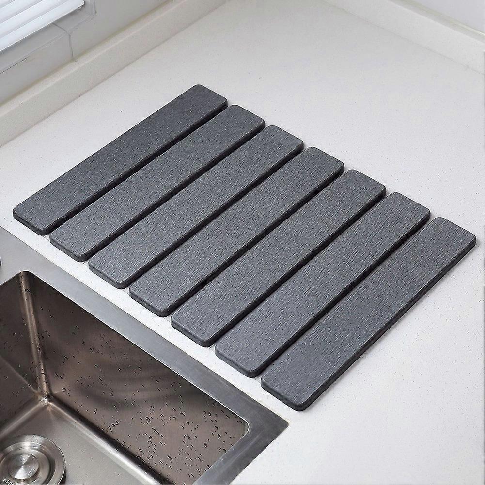 Foldable Dish Drying Mat (40x30cm) - Non-Slip, Quick-Absorbing Sink Drying Mat