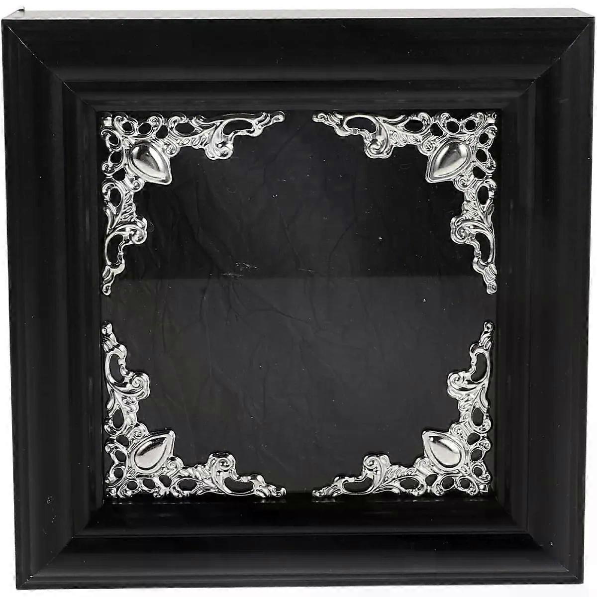 Black Wood Shadow Box Frame 4x4 Inch Empty Display Case