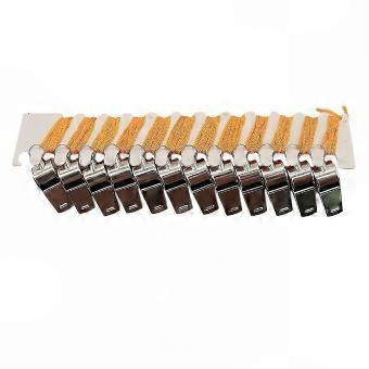 Cheering, Teacher, and Fan Stainless Steel Metal Whistles, 12 Pcs Whistle Set